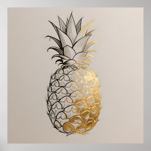 Línea de Arte de Piña Dorada