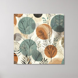 Línea de arte vegetal con tonos de tierra y ci abs