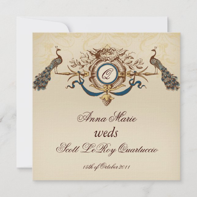 Línea de invitación de matrimonio de la plaza de p (Anverso)