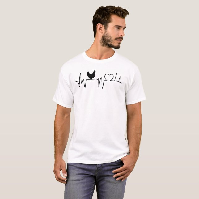 Línea de latido y amor con camiseta de Hen (Anverso completo)