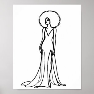 Línea de mujeres dibujando arte de moda Minimalist