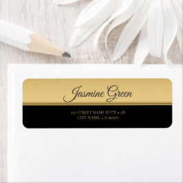 Línea De Oro En La Etiqueta Negra Y Dorada