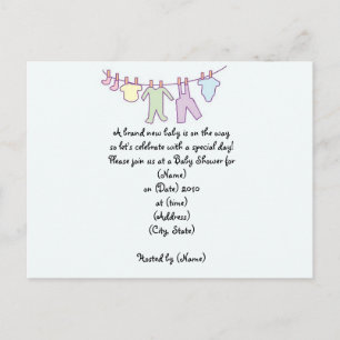 Línea de ropa de invitación personalizada de Baby 