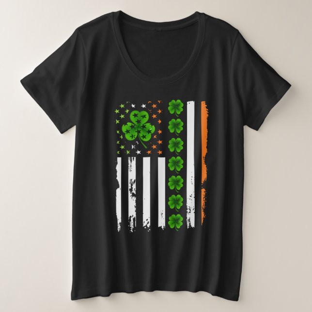 Línea de shamrock de la BANDERA IRLANDESA de San P (Anverso del diseño)