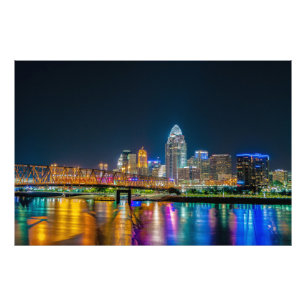 Línea de Skyline nocturna Cincinnati Ohio - Foto i