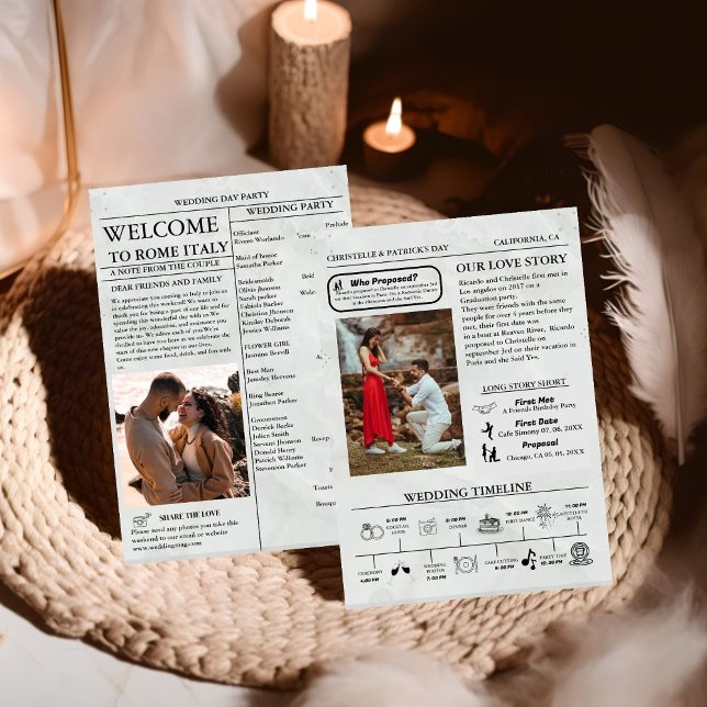 Línea de tiempo e infografía del programa del Boda (Subido por el creador)