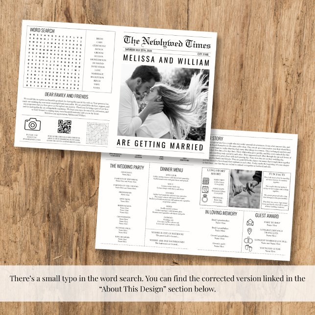 Línea de tiempo infográfica del programa de bodas  (Newspaper Wedding Program Infographic Timeline)