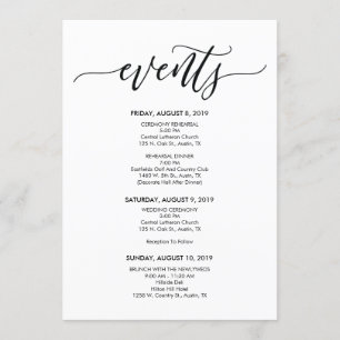 Línea de tiempo perfecta para Bodas / Tarjeta itin