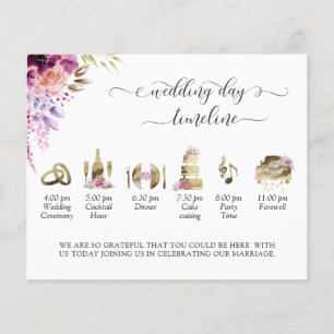 Línea de tiempo y programa de Boda morado y violet