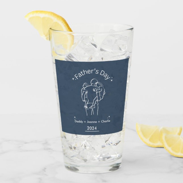 Línea del Día del Padre dibujando a 2 niños (Anverso (hielo))