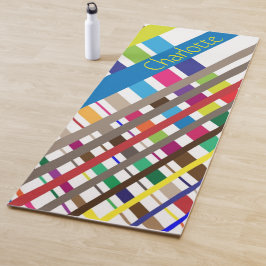 Línea diagonal multicolor Yoga Mat