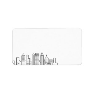 Línea estilizada de Atlanta   Etiqueta en blanco