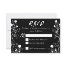 Línea floral Arte blanco y negro RSVP