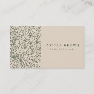 Línea floral tarjeta del vintage elegante de