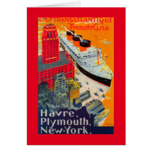 Línea francesa poster del viaje, Havre a Plymouth,