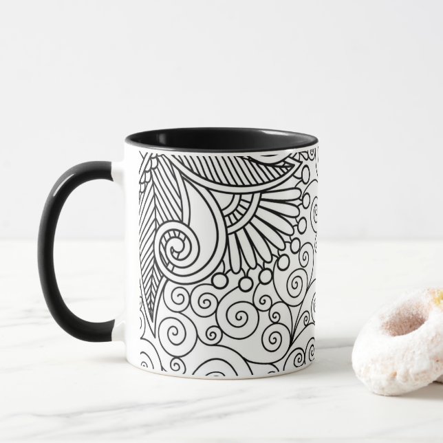 Línea hermosa taza del arte (Con donut)