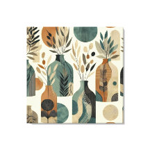 Línea minimalista de arte con tonos de tierra y ho