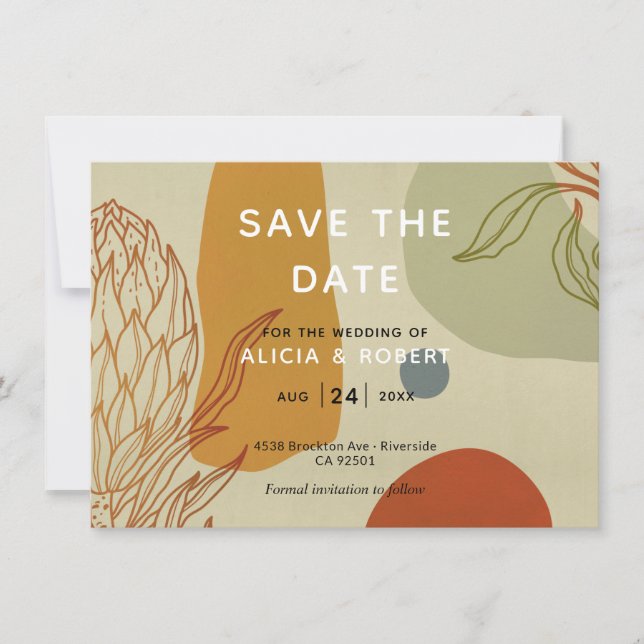 Línea moderna de moda Resumen Protea Botánica (Anverso)