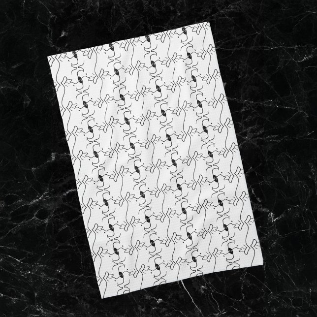 Línea moderna Dibujando toallas de cocina blanca y (Subido por el creador)