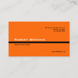 Línea negra anaranjada clásica tarjeta de visita