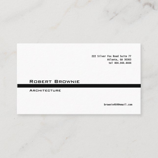 Línea negra clásica tarjeta de visita (Anverso)