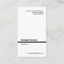 Línea negra simple tarjeta de visita vertical