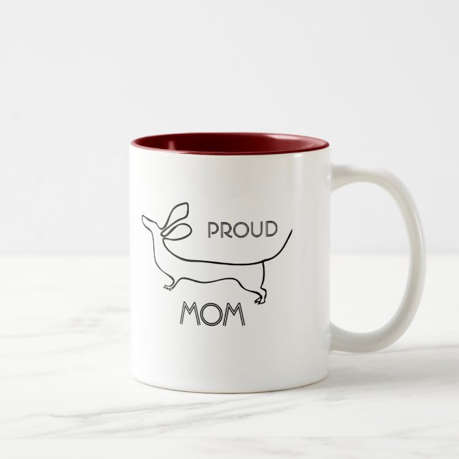 Línea orgullosa taza de la mamá del dachshund de (Derecha)