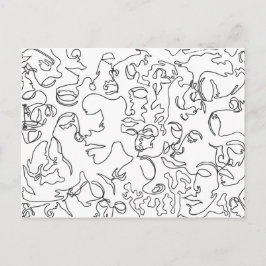 Línea postal del arte con las caras
