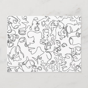 Línea postal del arte con las caras