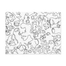 Línea postal del arte con las caras