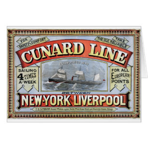 Línea poster de Cunard de Nueva York Liverpool