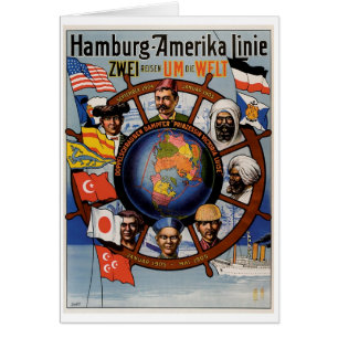 Línea poster de Hamburgo Amerika
