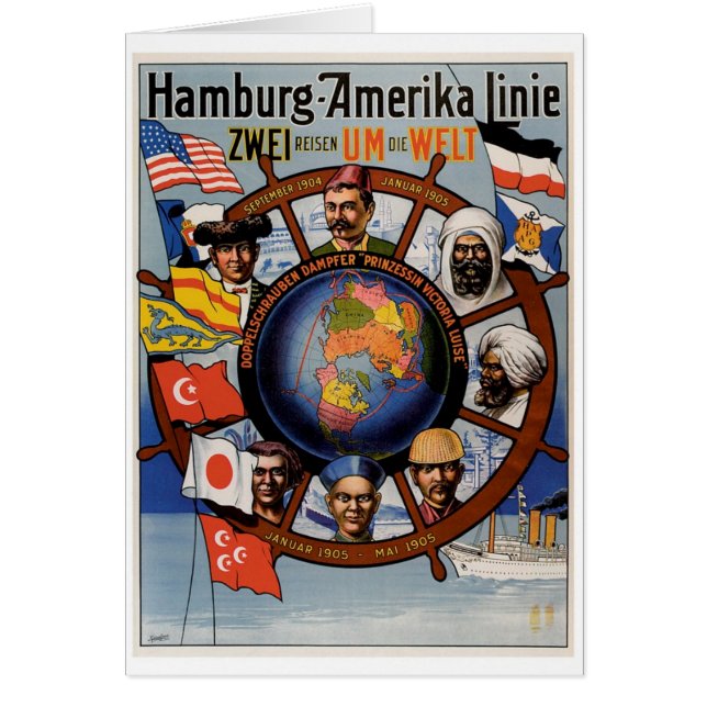 Línea poster de Hamburgo Amerika (Frente)