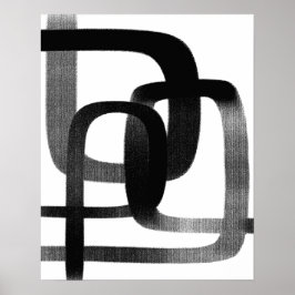 Línea Resumen Contemporánea Arte Negro Y Blanco