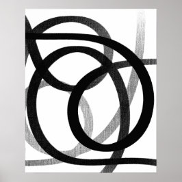 Línea Resumen Contemporánea Arte Negro Y Blanco