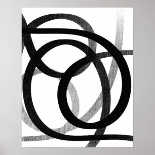 Línea Resumen Contemporánea Arte Negro Y Blanco
