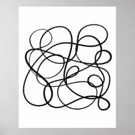 Línea Resumen Contemporánea Arte Negro Y Blanco