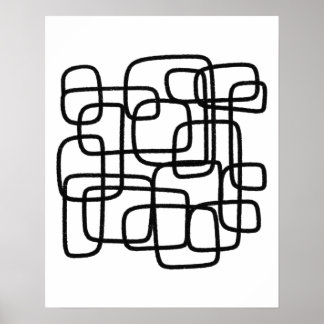 Línea Resumen Contemporánea Arte Negro Y Blanco