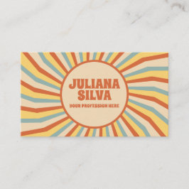 Línea Retro naranja con tarjeta de visita QR