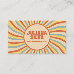 Línea Retro naranja con tarjeta de visita QR