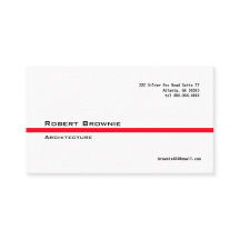 Línea roja clásica tarjeta de visita