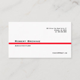 Línea roja clásica tarjeta de visita