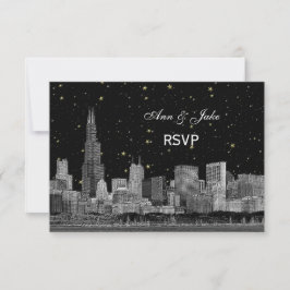 Línea Skyline de Chicago Etched Starry DIY BG RSVP