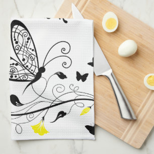Lineart Butterflies toalla de cocina americana MoJ