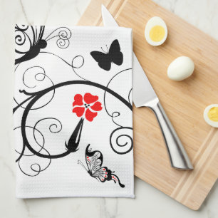 Lineart Butterflies toalla de cocina americana MoJ