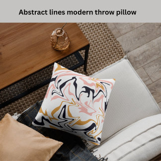Líneas abstractas de almohada moderna de lanzamien