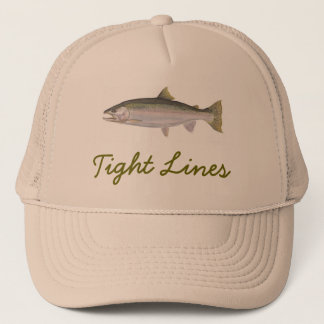 Líneas apretadas gorra de la trucha arco iris
