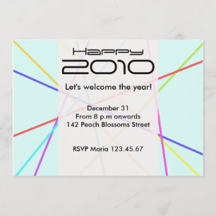 Líneas coloridas tarjeta de la invitación