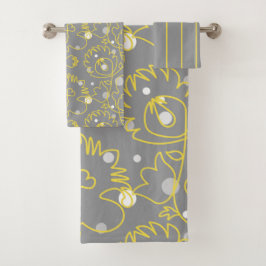 Líneas continuas amarillas en fondo gris