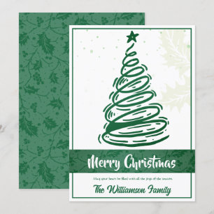 Líneas curvadas Árbol de Navidad Holly Leaf Blanco